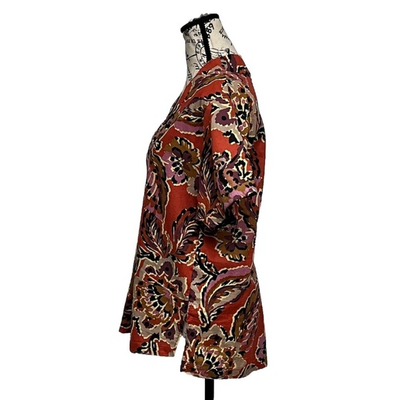 Karlie Floral Tunic Blouse Women’s L – Boho Hippie Coastal Resortwear Cottage - Picture 4 of 10